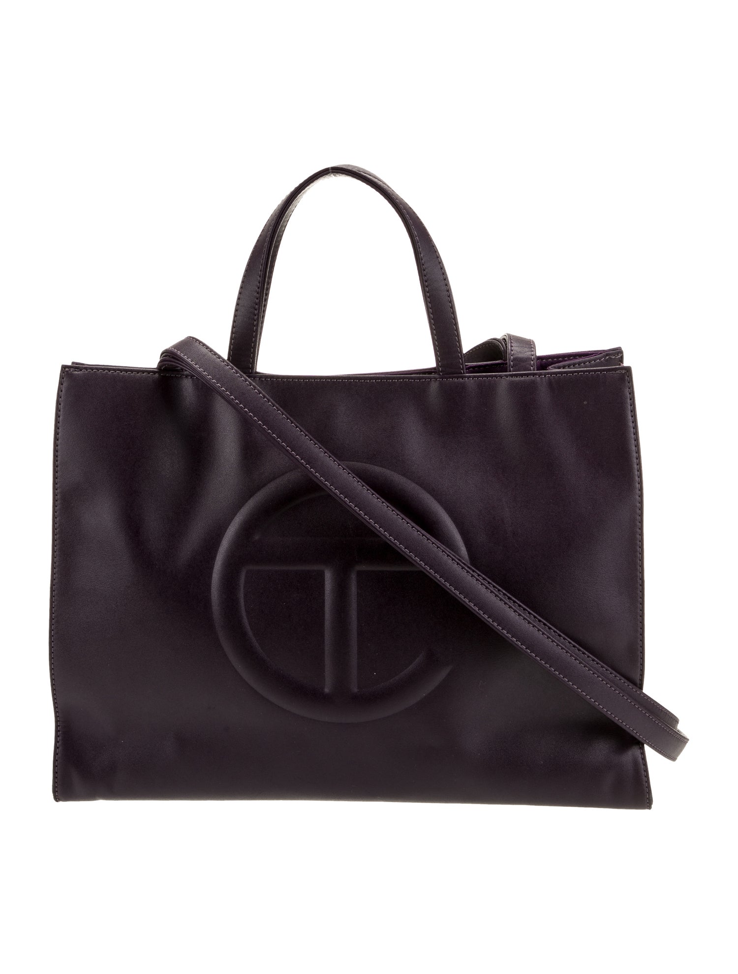 Telfar Vegan Leather Eggplant Shopping Bag Medium