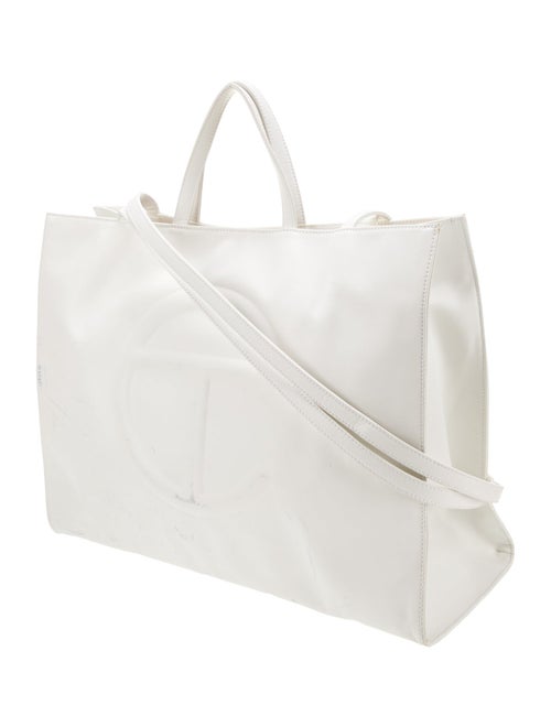 Telfar Vegan Leather Large White Shopping Bag Large