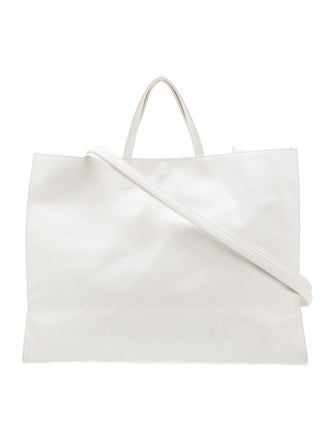 Telfar Vegan Leather Large White Shopping Bag Large