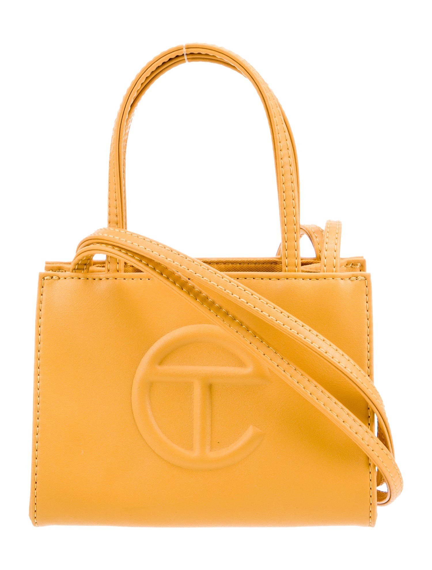 Telfar Vegan Leather Small Mustard Shopping Bag Small