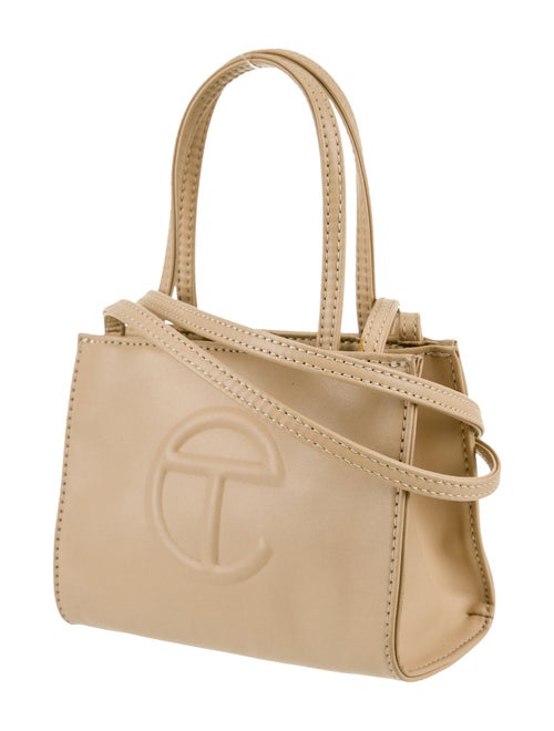Telfar Vegan Leather Small Cream Shopping Bag Small