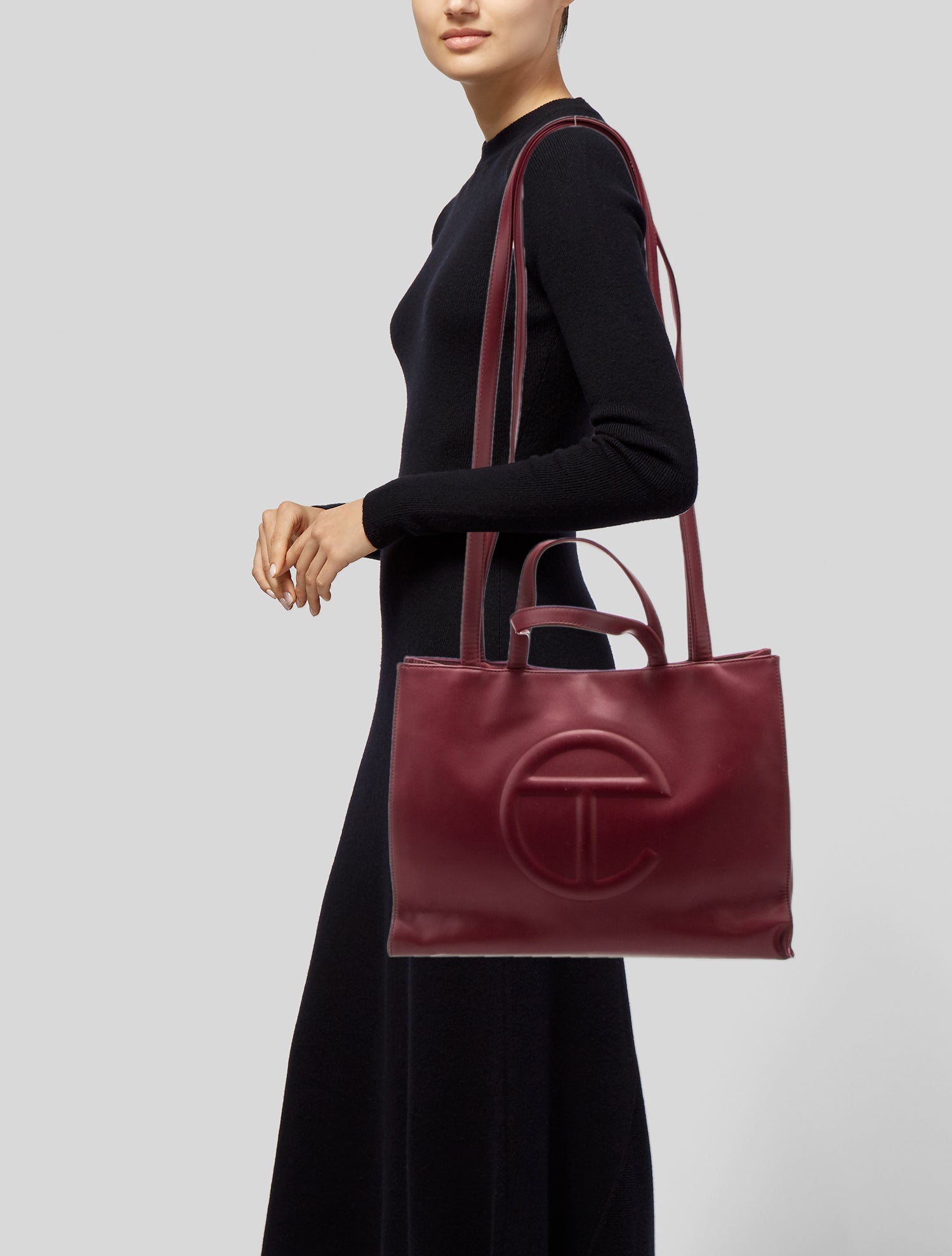 Telfar Vegan Leather 'Oxblood' Shopping Medium