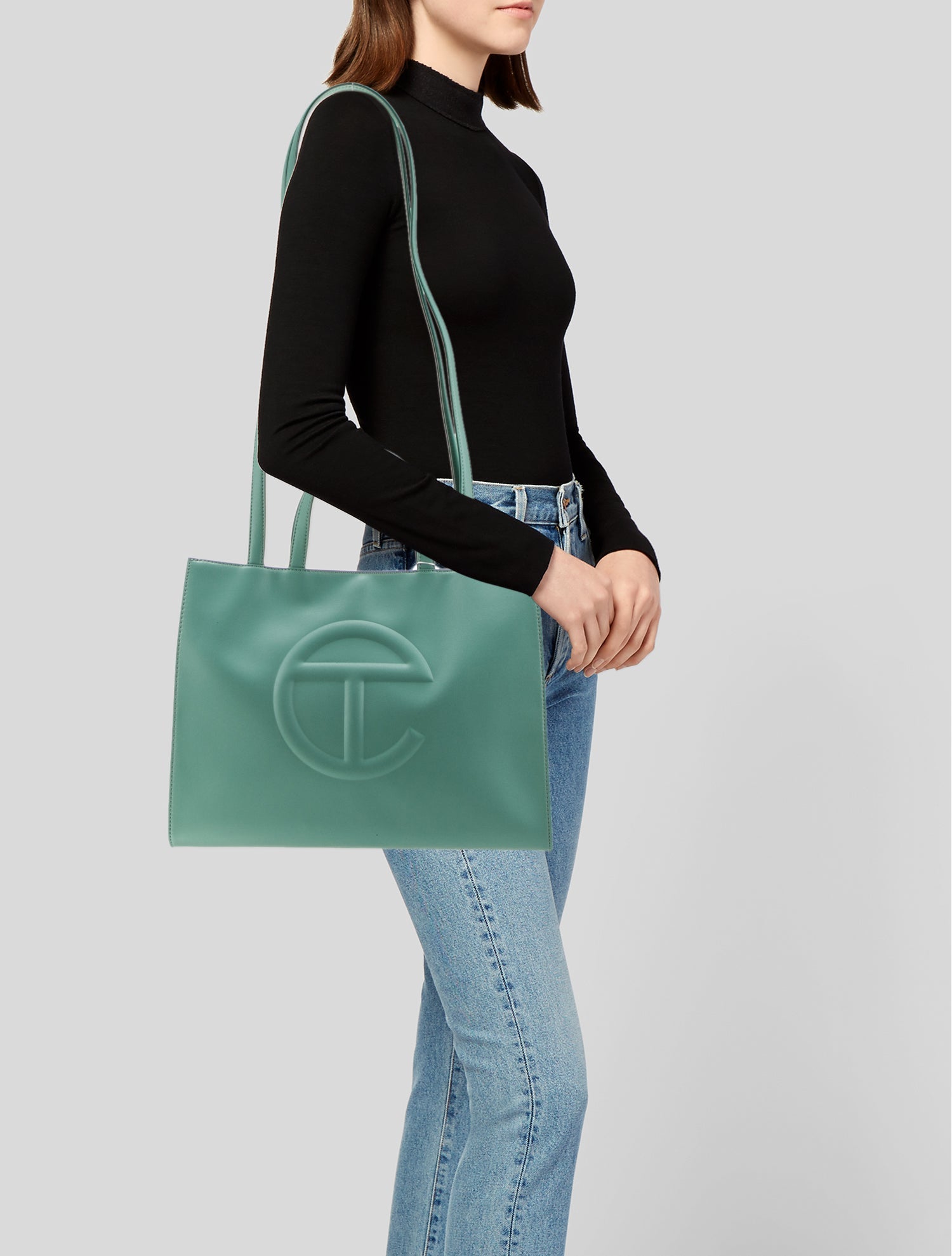 Telfar Vegan Leather Medium Sage Shopping Bag Medium w/ Tags