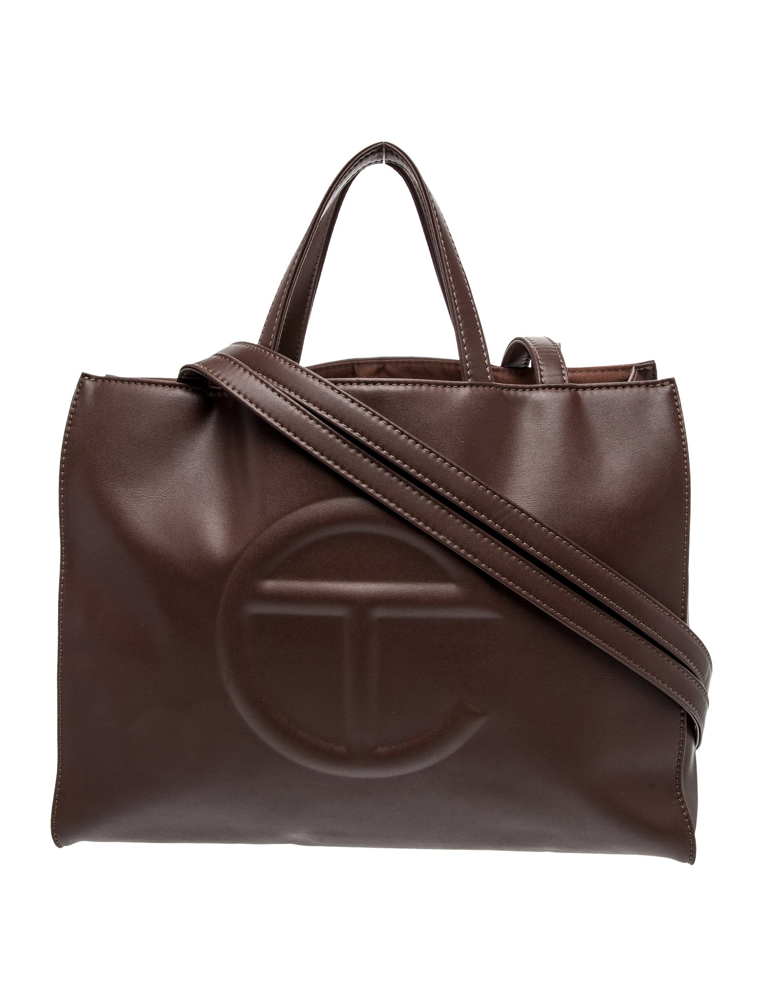 Telfar Vegan Leather Medium Chocolate Shopping Bag Medium