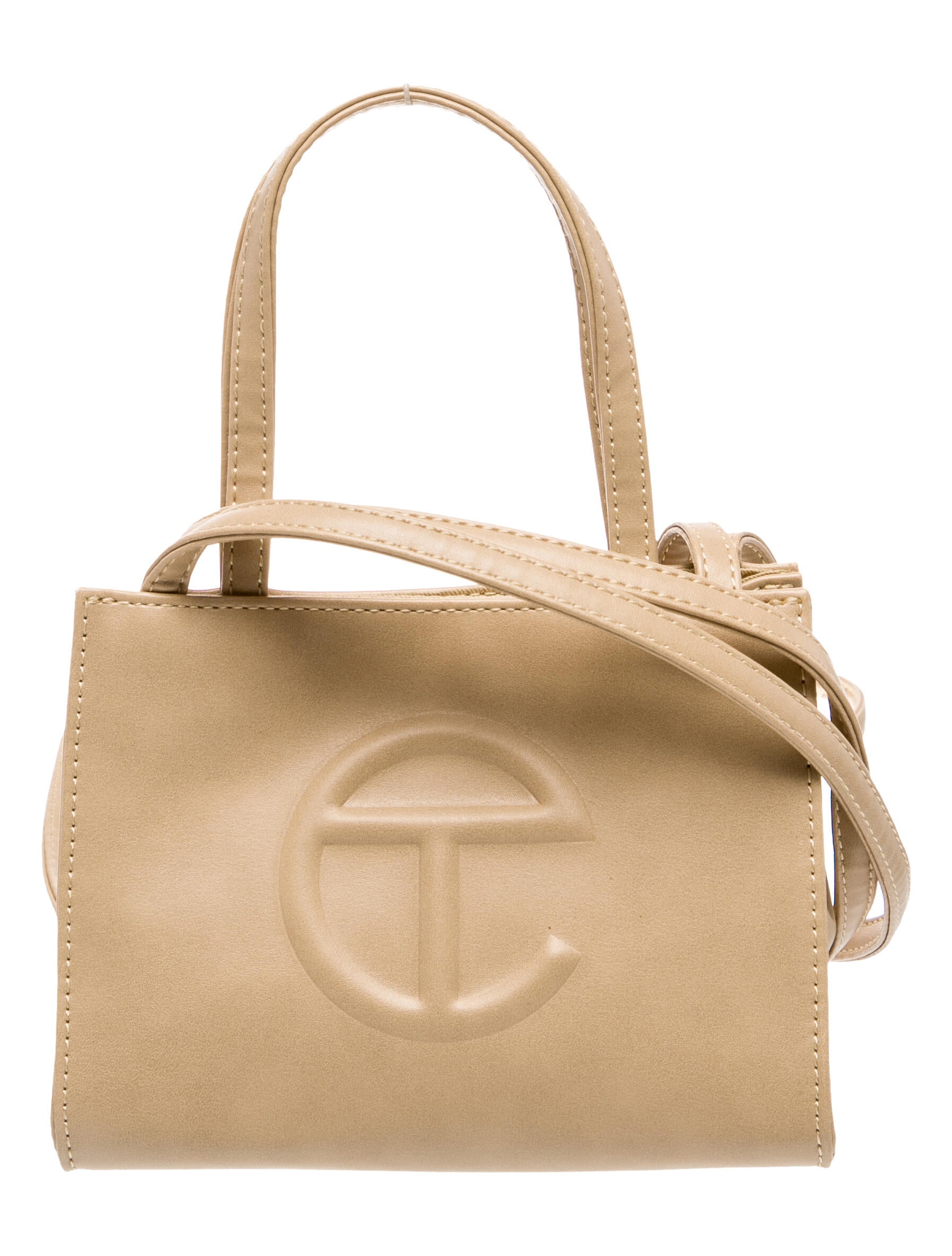 Telfar Vegan Leather Small Cream Shopping Bag Small