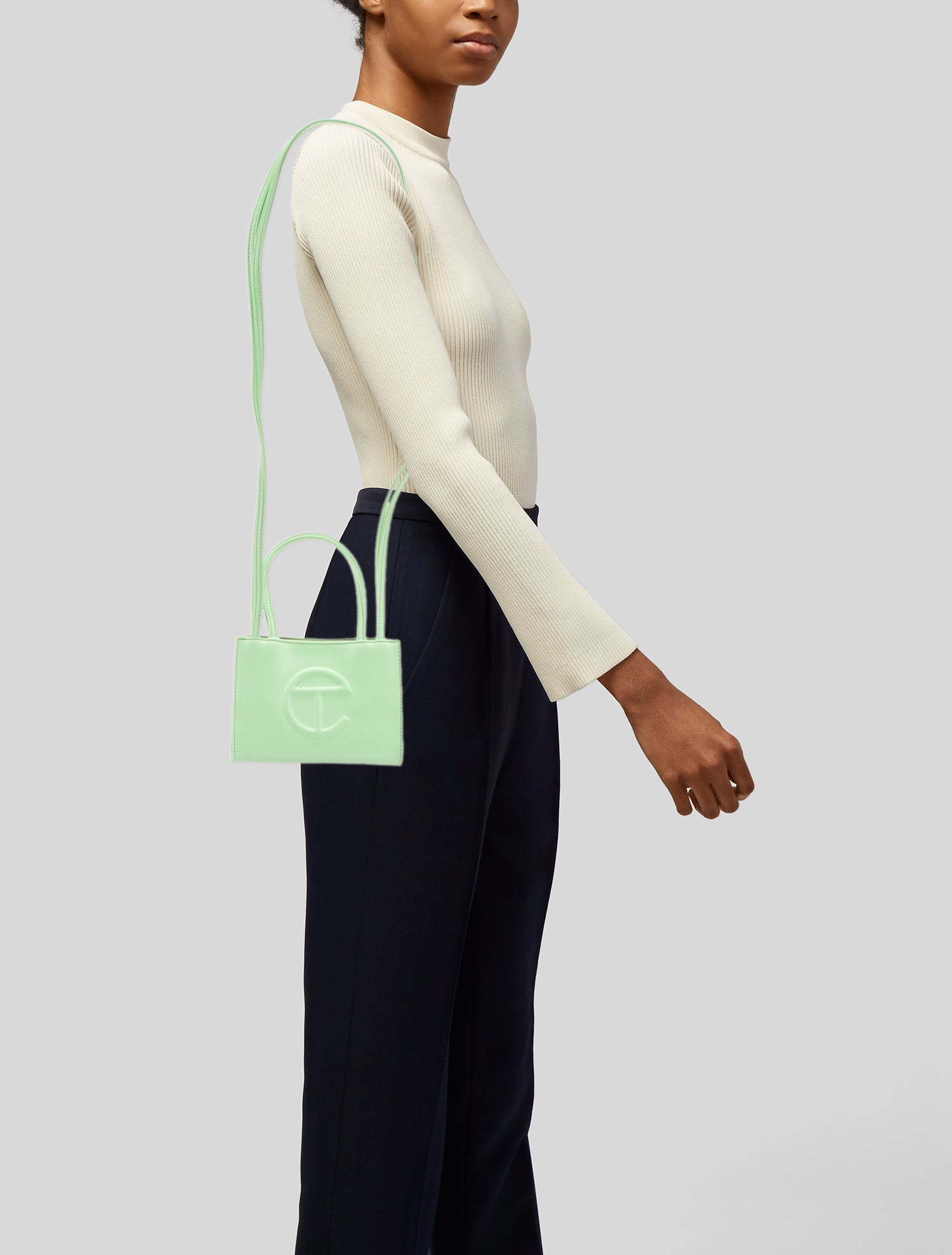 Telfar Vegan Leather Small Double Mint Shopping Bag Small w/ Tags