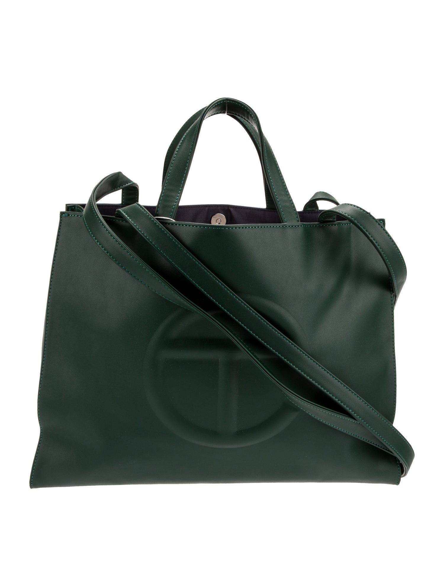 Telfar Vegan Leather Medium Dark Olive Shopping Bag Medium