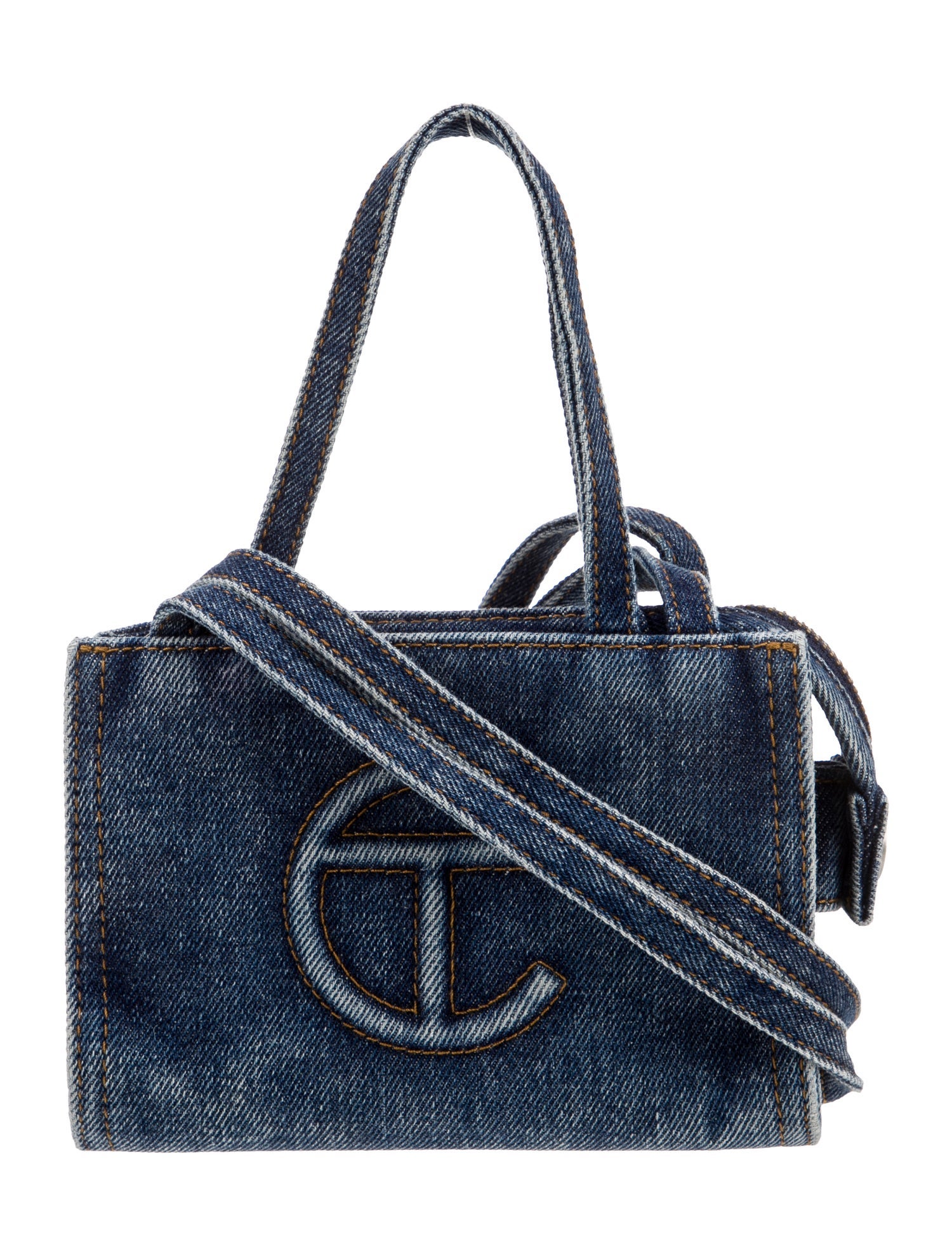 Telfar Denim Small Blue Denim Shopping Bag Small