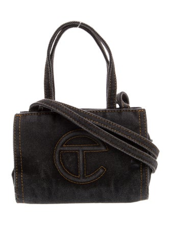 Telfar Denim Small Black Denim Shopping Bag Small