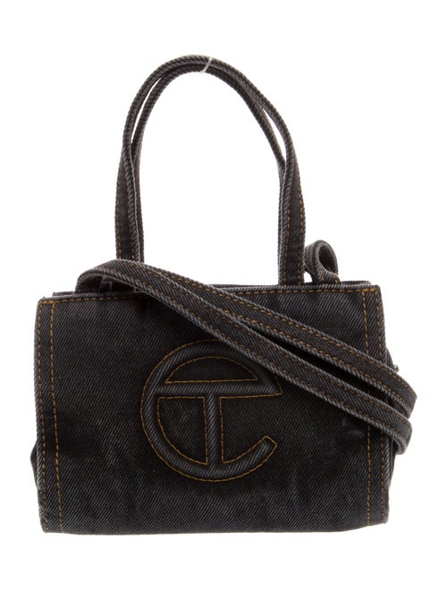 Telfar Denim Small Black Denim Shopping Bag Small