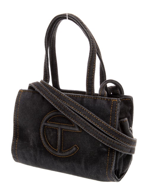 Telfar Denim Small Black Denim Shopping Bag Small