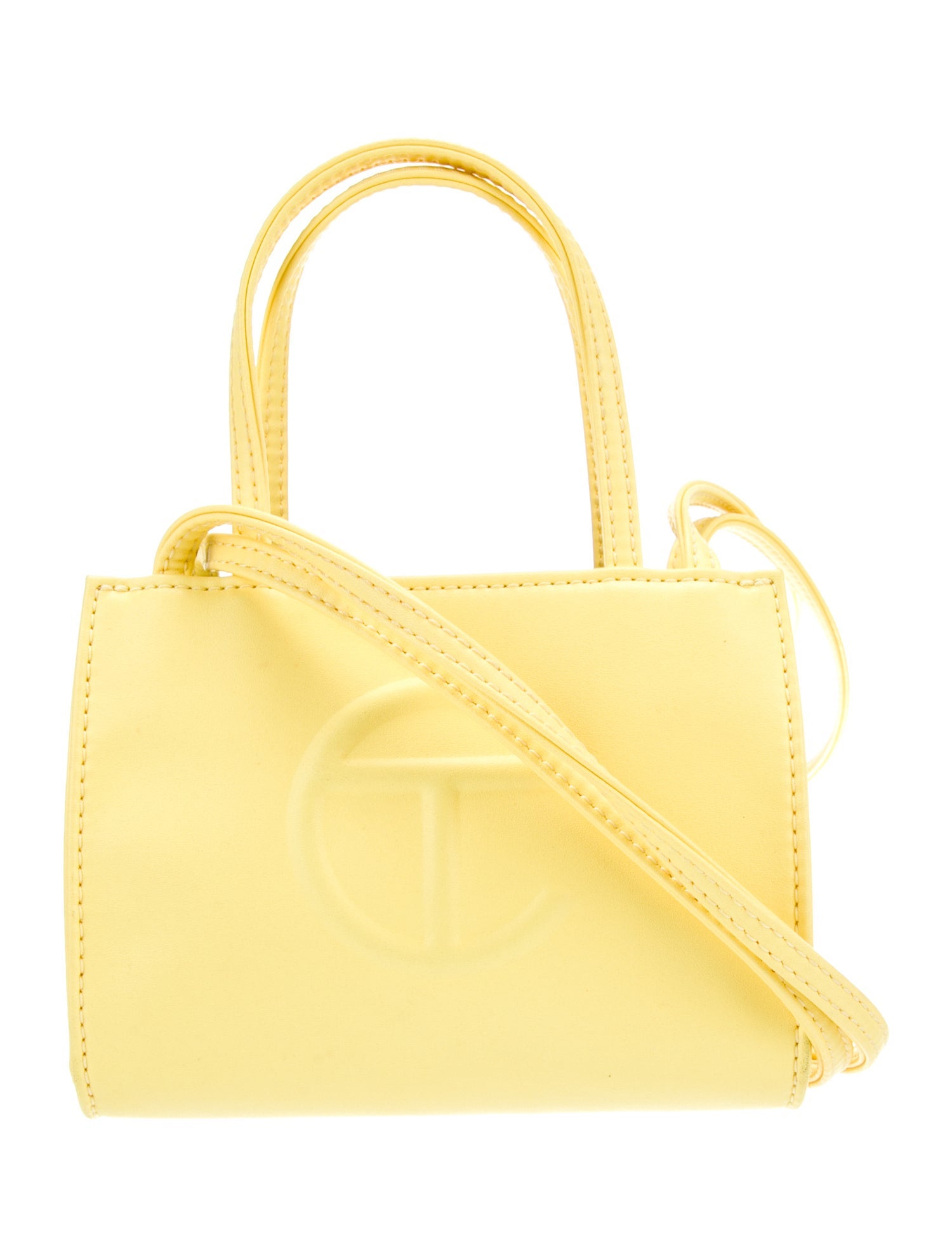 Telfar Vegan Leather Small Yellow Shopping Bag Small
