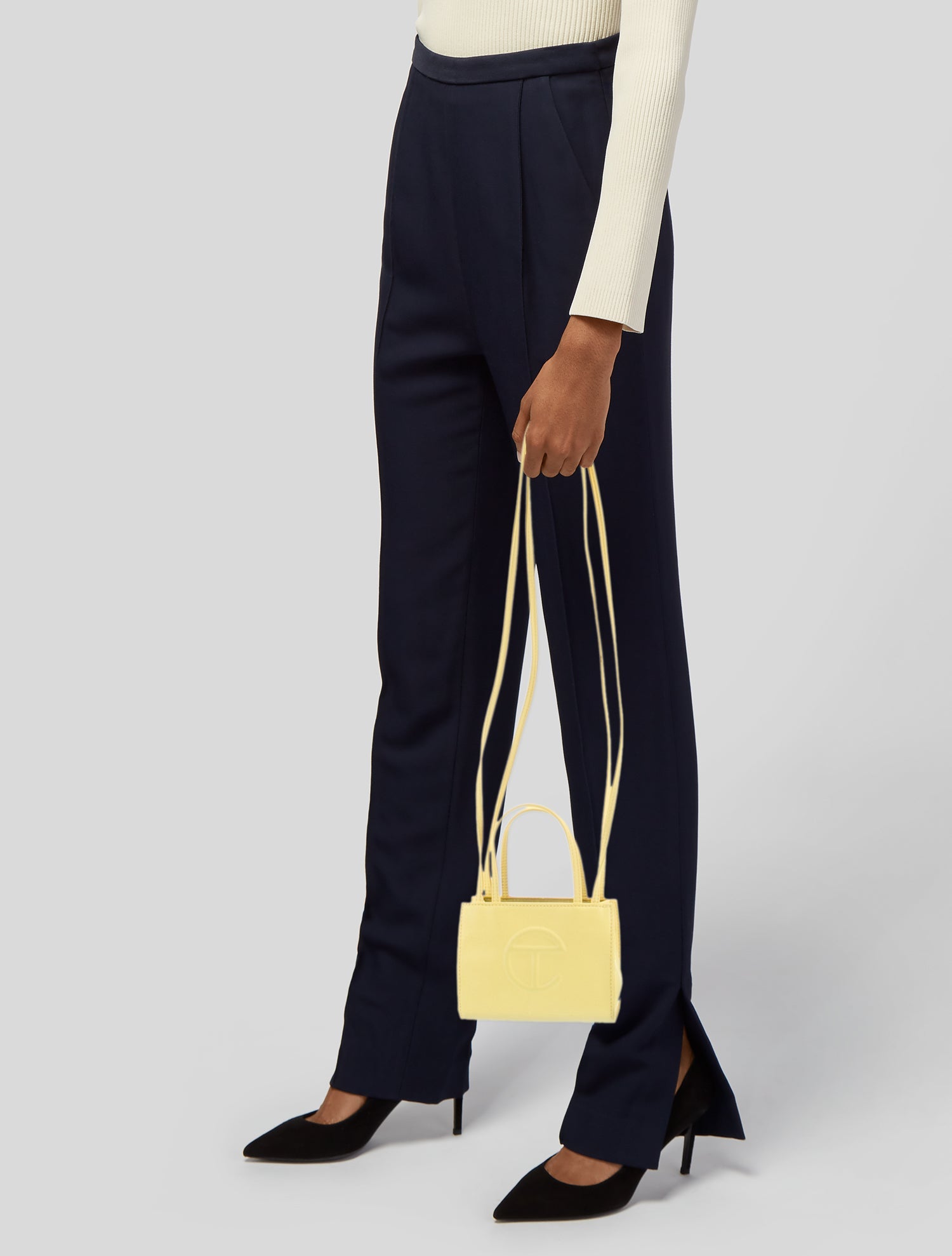 Telfar Vegan Leather Small Yellow Shopping Bag Small