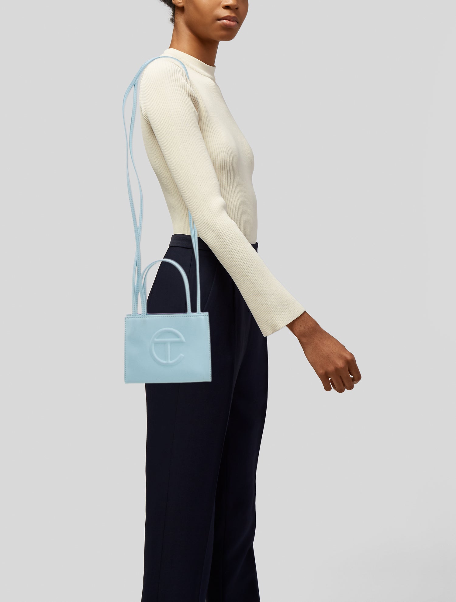 Telfar Vegan Leather Small Pool Blue Shopping Bag Small