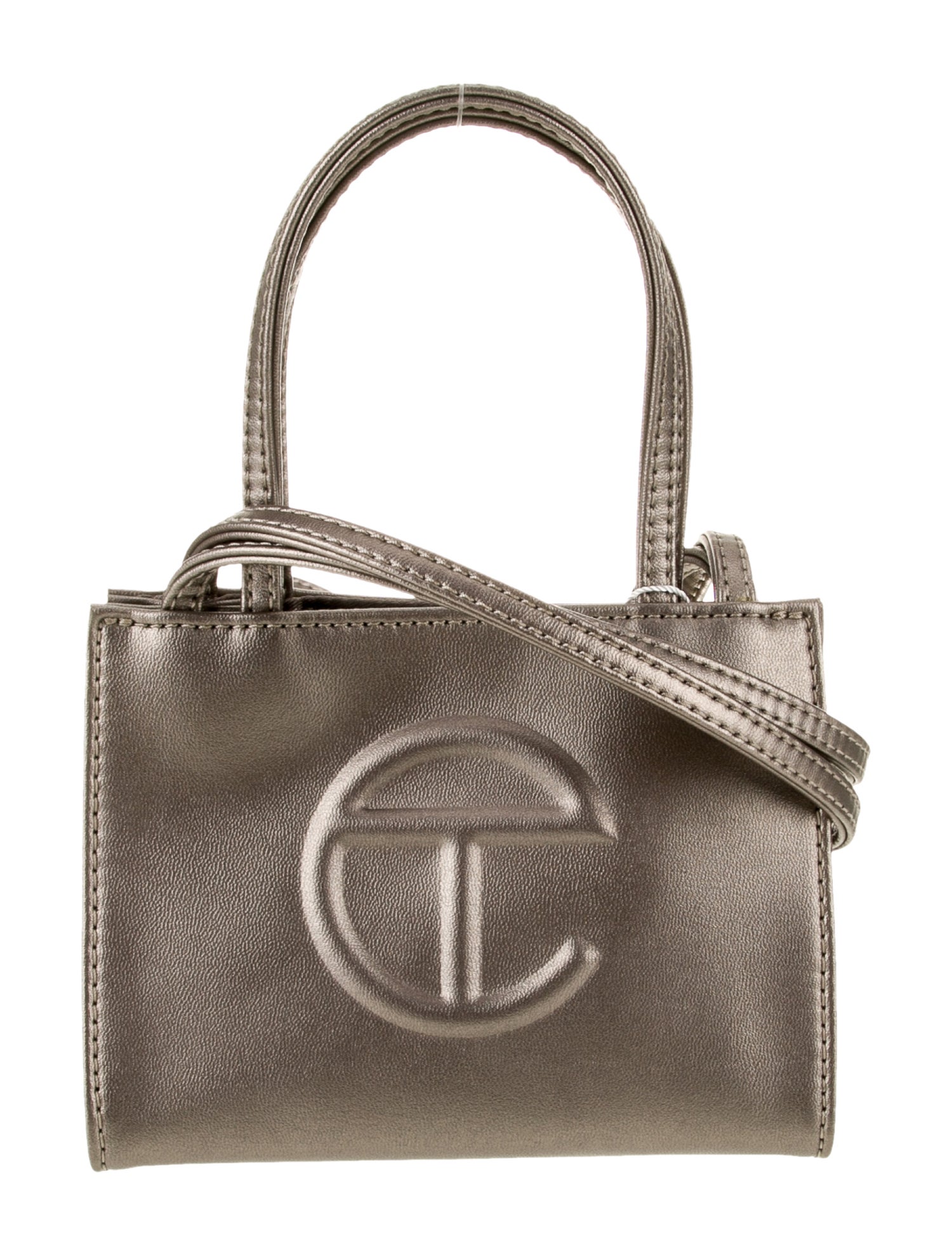 Telfar Vegan Leather Small Bronze Shopping Bag Small