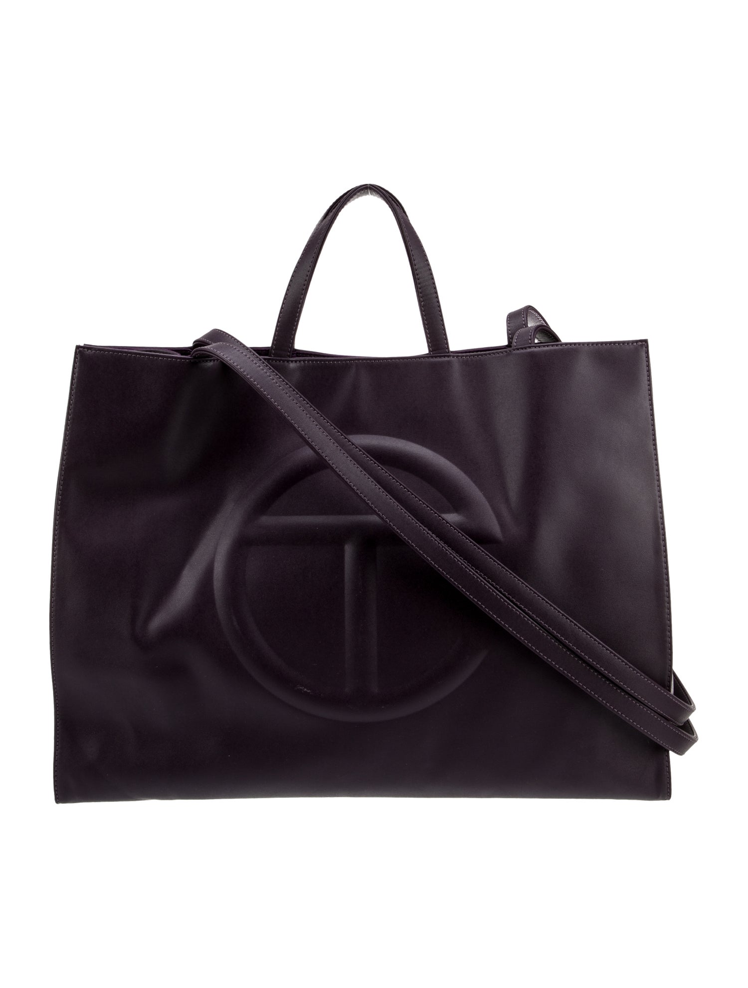 Telfar Vegan Leather Eggplant Shopping Large
