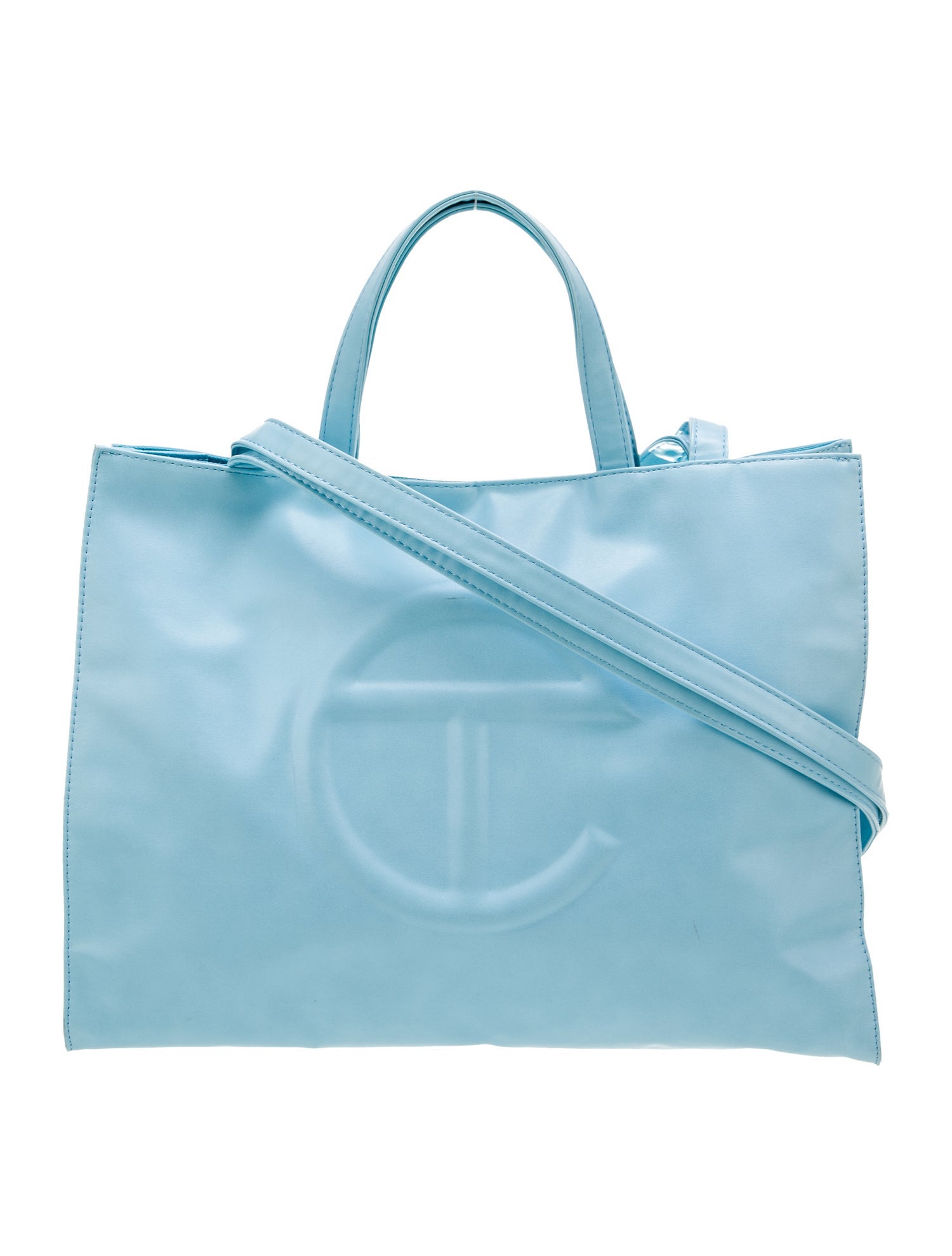 Telfar Vegan Leather Medium Pool Blue Shopping Bag Medium