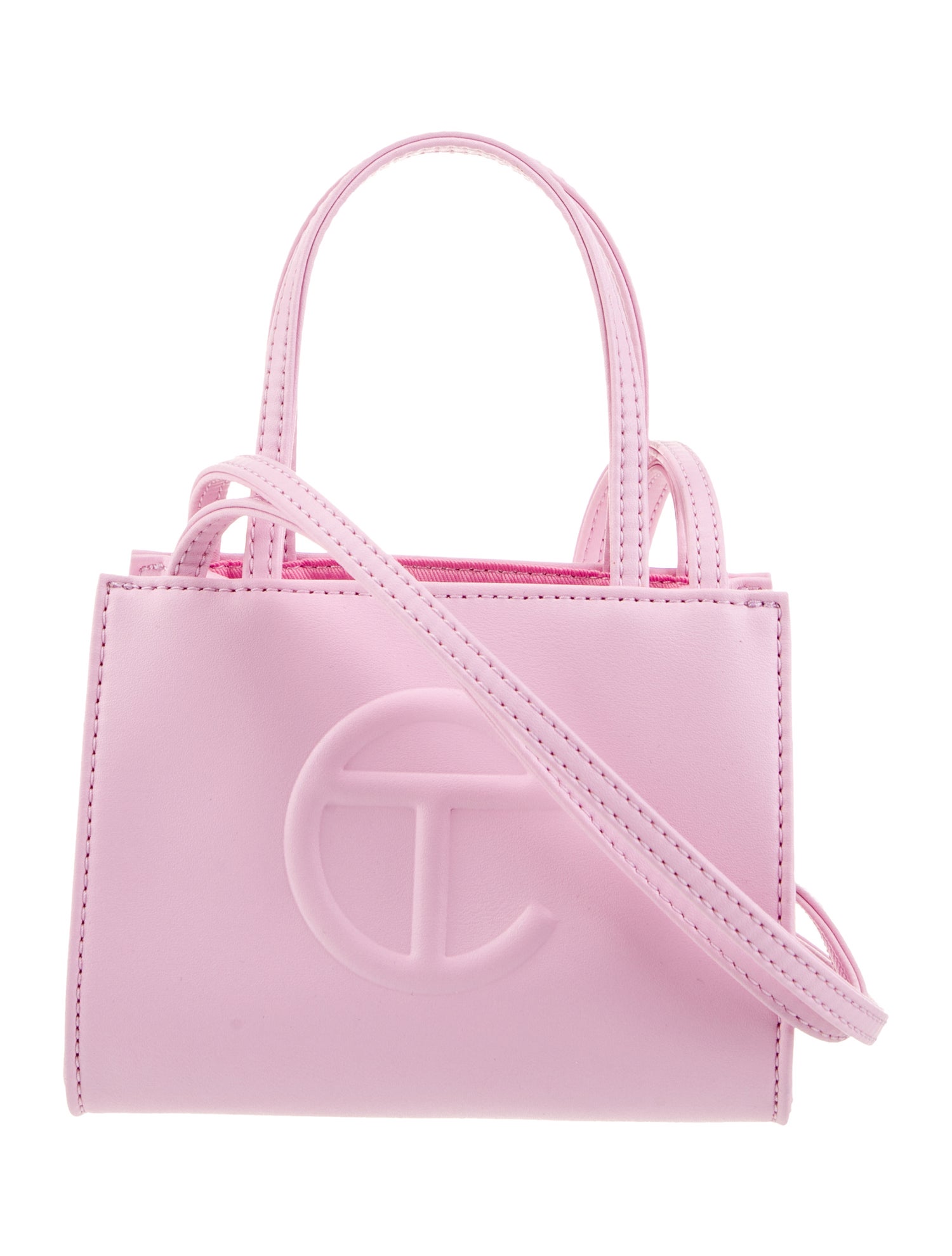 Telfar Vegan Leather Bubblegum Shopping Bag Small