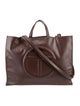 Telfar Vegan Leather Chocolate Shopping Bag Large