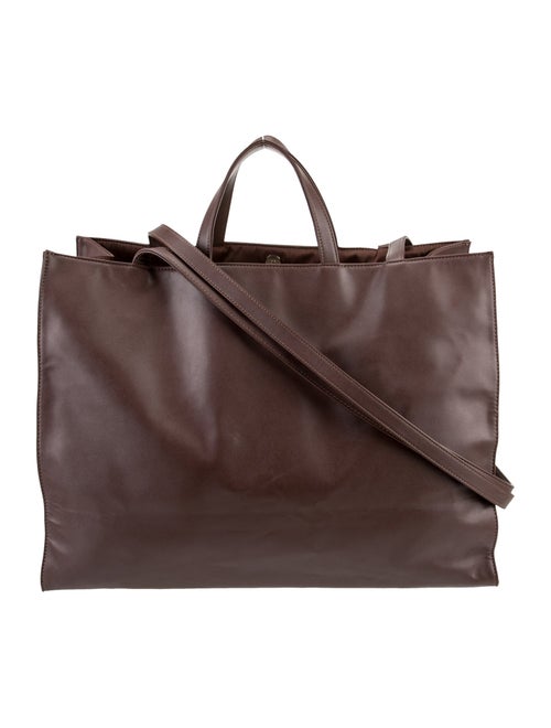 Telfar Vegan Leather Chocolate Shopping Bag Large