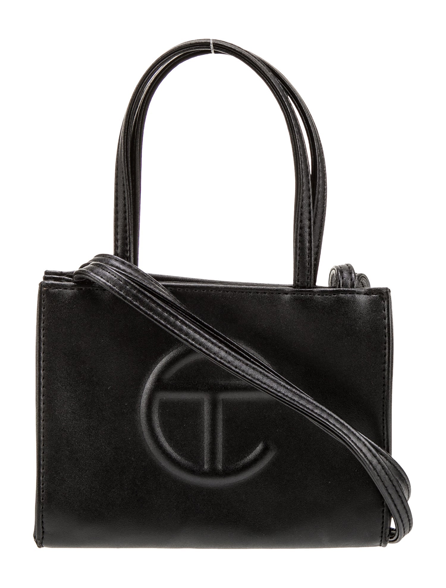 Telfar Vegan Leather Black Shopping Bag Small