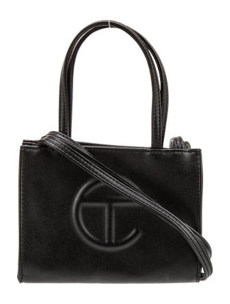 Telfar Vegan Leather Black Shopping Bag Small