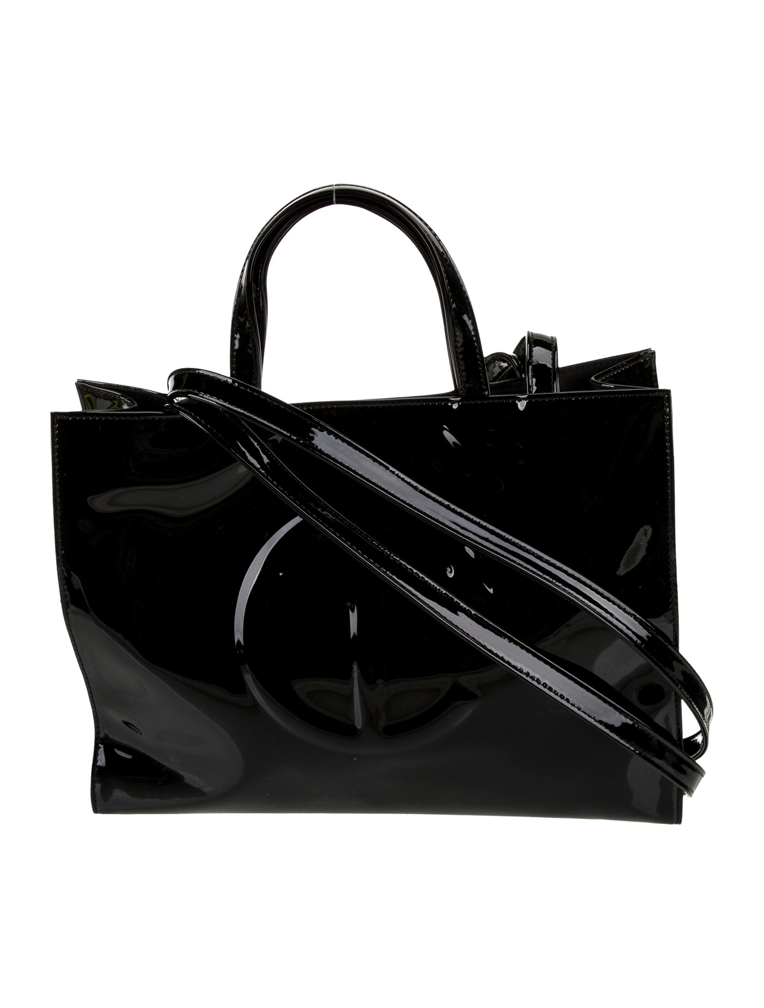 Telfar Vegan Patent Leather Patent Black Shopping Bag Medium