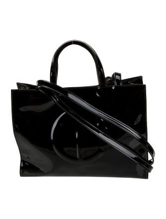 Telfar Vegan Patent Leather Patent Black Shopping Bag Medium