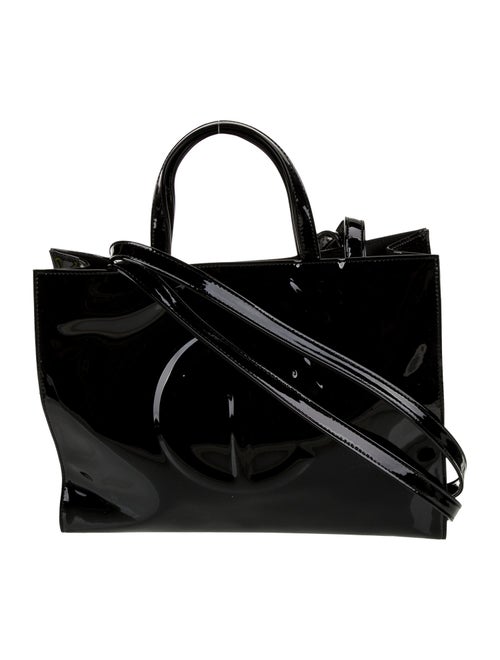 Telfar Vegan Patent Leather Patent Black Shopping Bag Medium