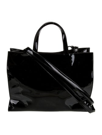 Telfar Vegan Patent Leather Patent Black Shopping Bag Medium
