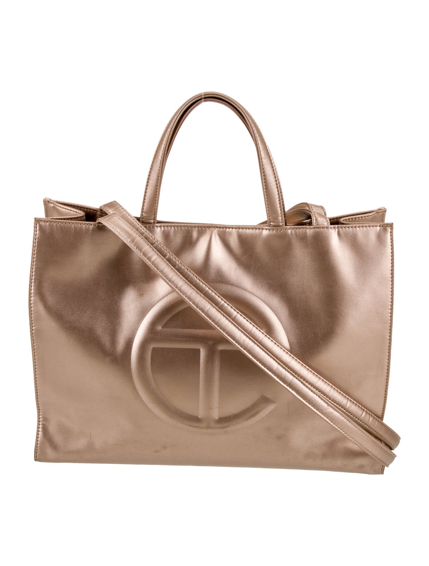 Telfar Vegan Leather Copper Shopping Bag Medium