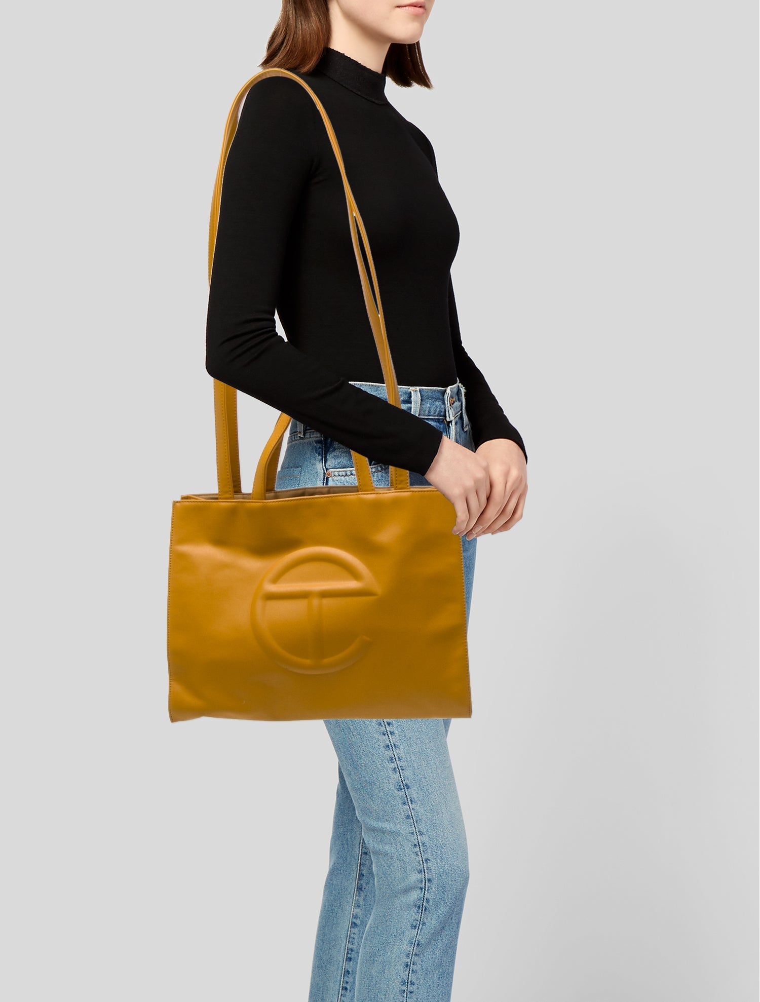 Telfar Vegan Leather Mustard Shopping Medium