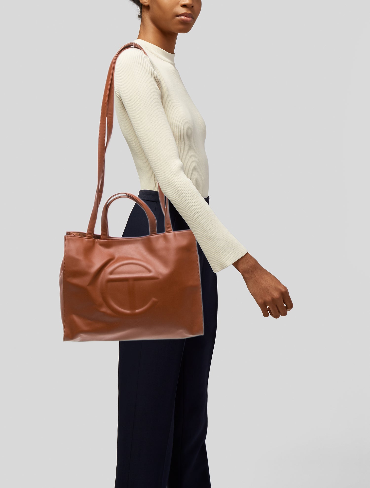 Telfar Vegan Leather 'Tan' Shopping Medium