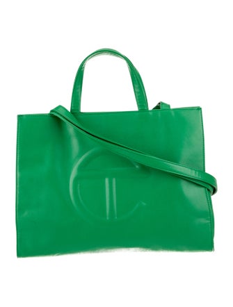 Telfar Vegan Leather Greenscreen Shopping Bag Medium