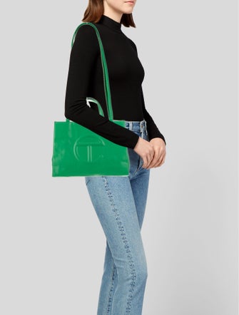 Telfar Vegan Leather Greenscreen Shopping Bag Medium