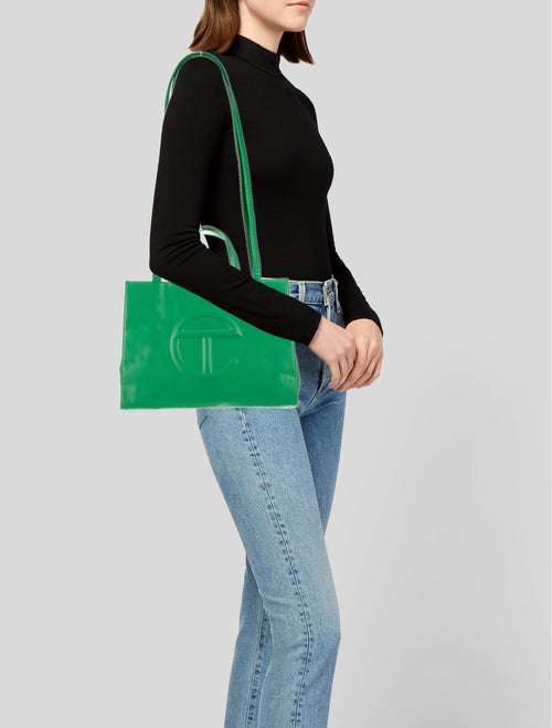 Telfar Vegan Leather Greenscreen Shopping Bag Medium