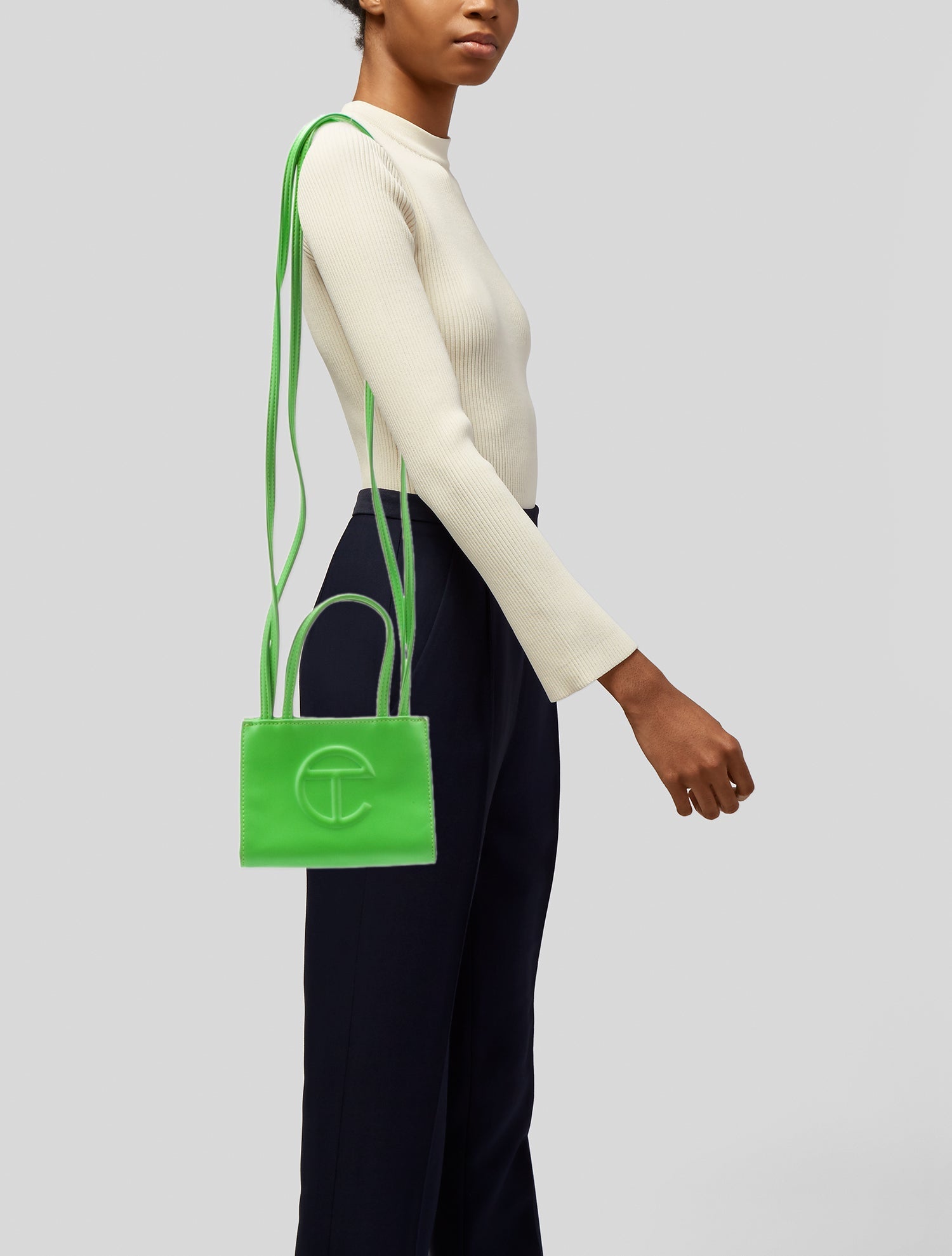 Telfar Vegan Leather 'Highlighter Green' Shopping Small