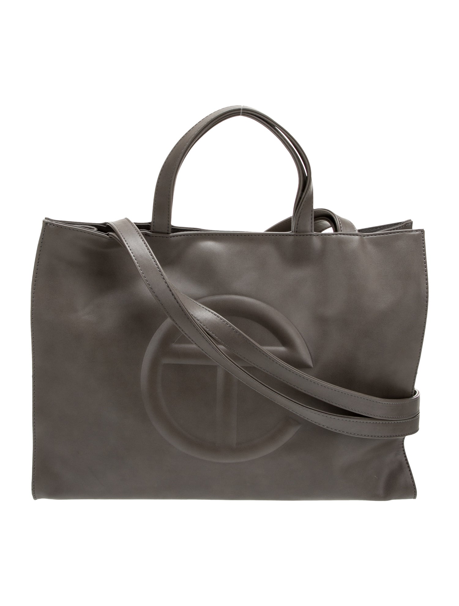Telfar Vegan Leather Medium Grey Shopping Bag Medium