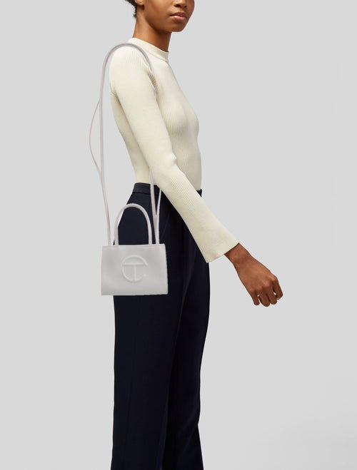 Telfar Vegan Leather White Shopping Bag Mini