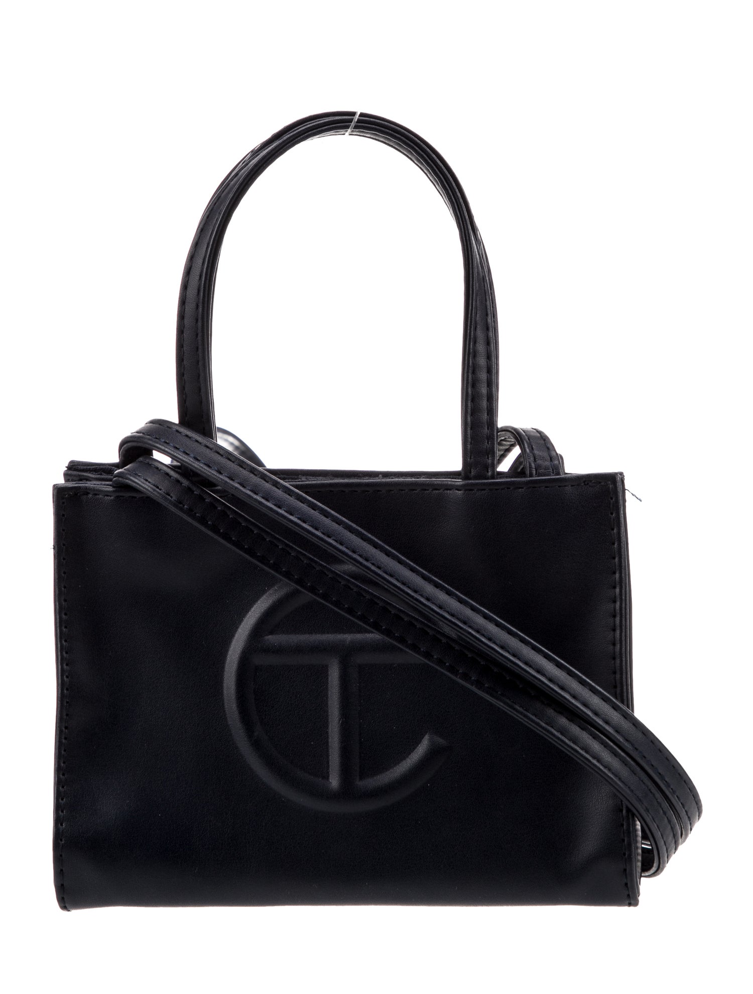 Telfar Vegan Leather Small Navy Shopping Bag