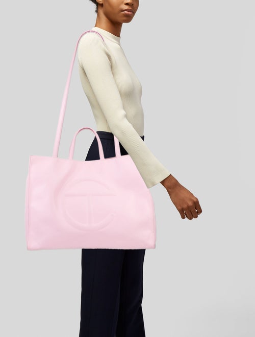 Telfar Vegan Leather Large Bubblegum Shopping Bag Large