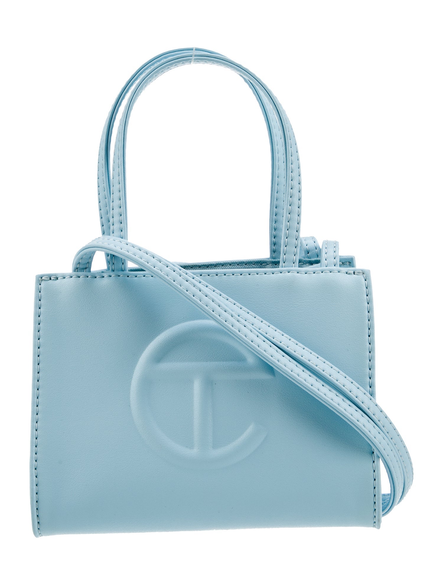 Telfar Vegan Leather Small Pool Blue Shopping Bag Small