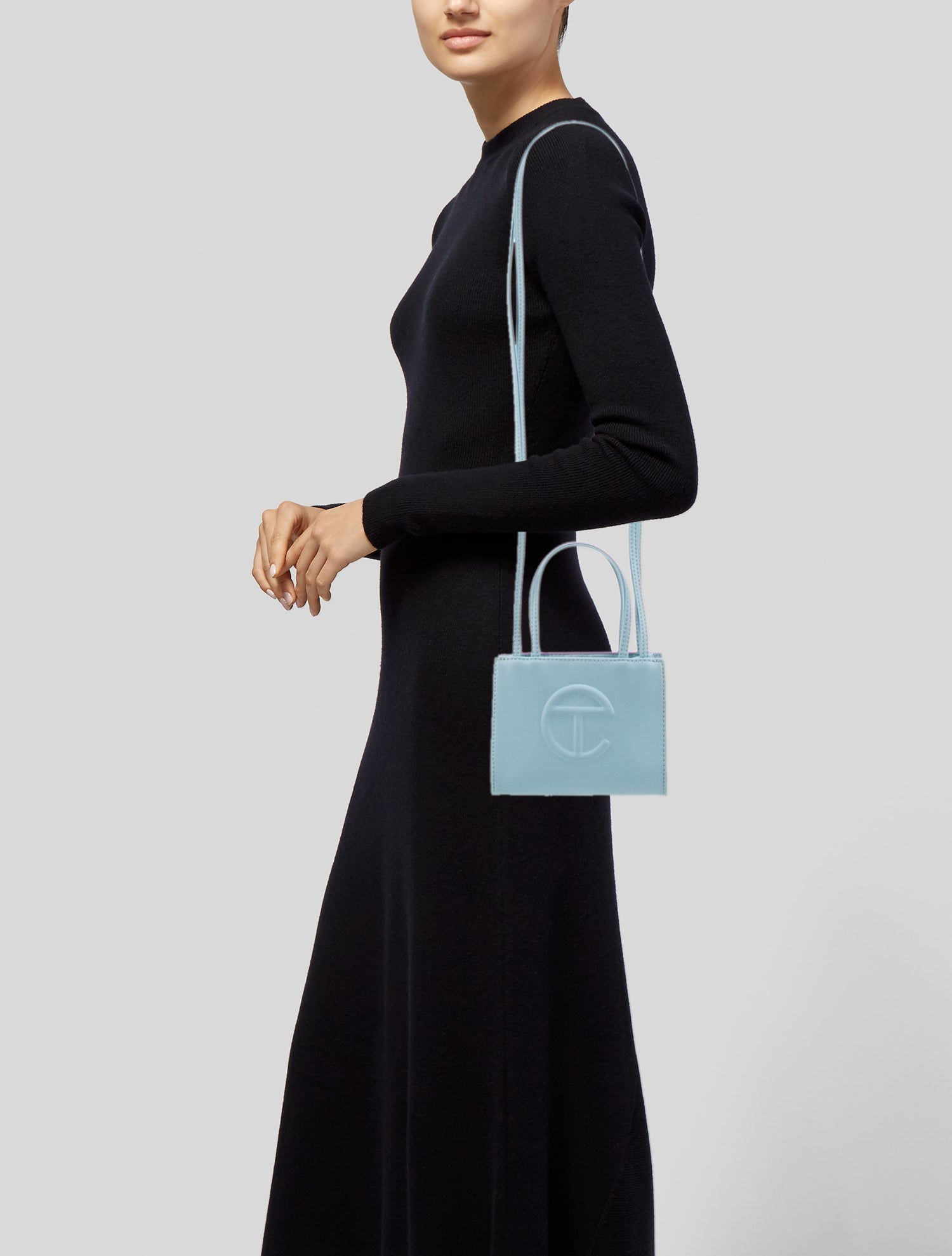 Telfar Vegan Leather Small Pool Blue Shopping Bag Small