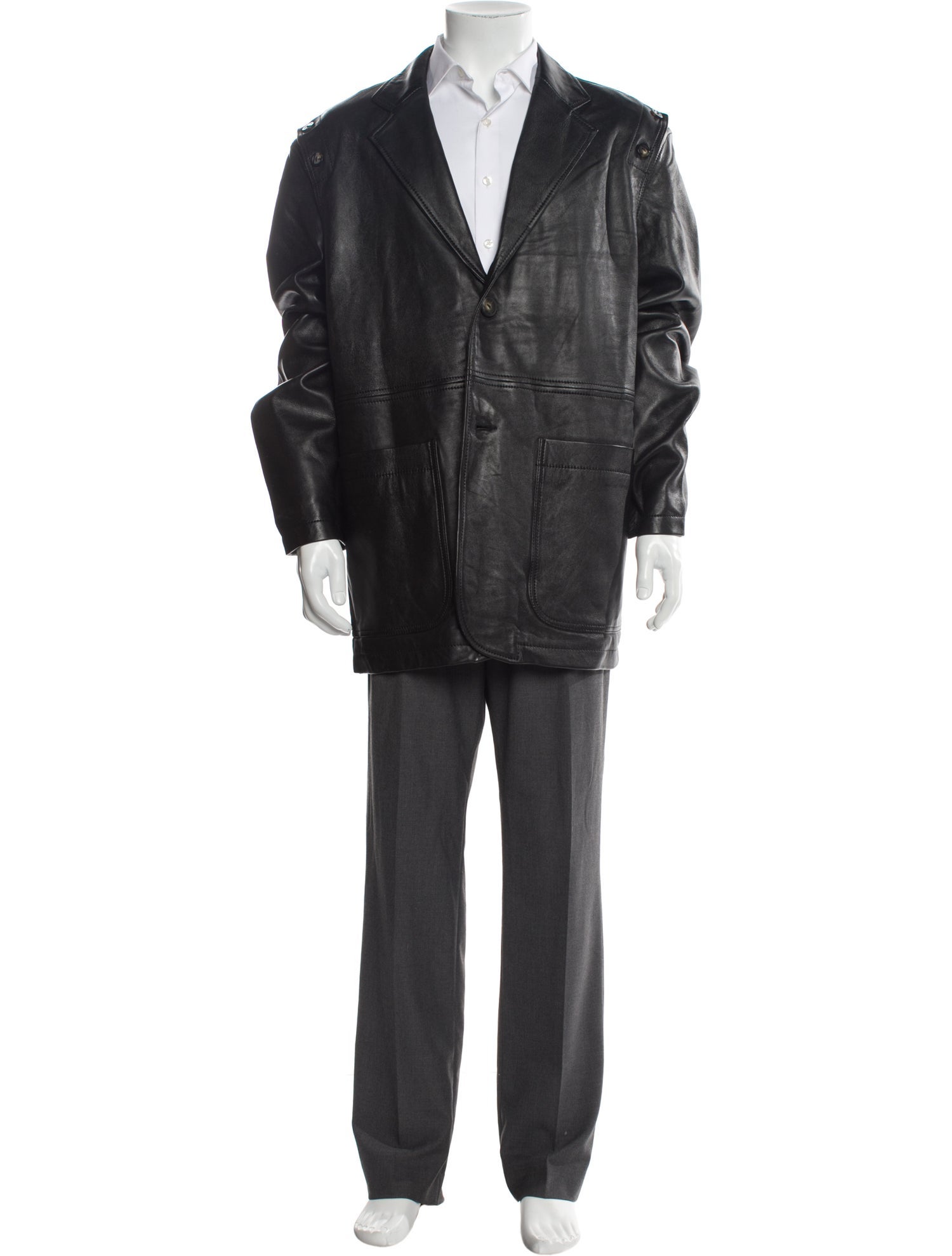 Telfar Lamb Leather Overcoat