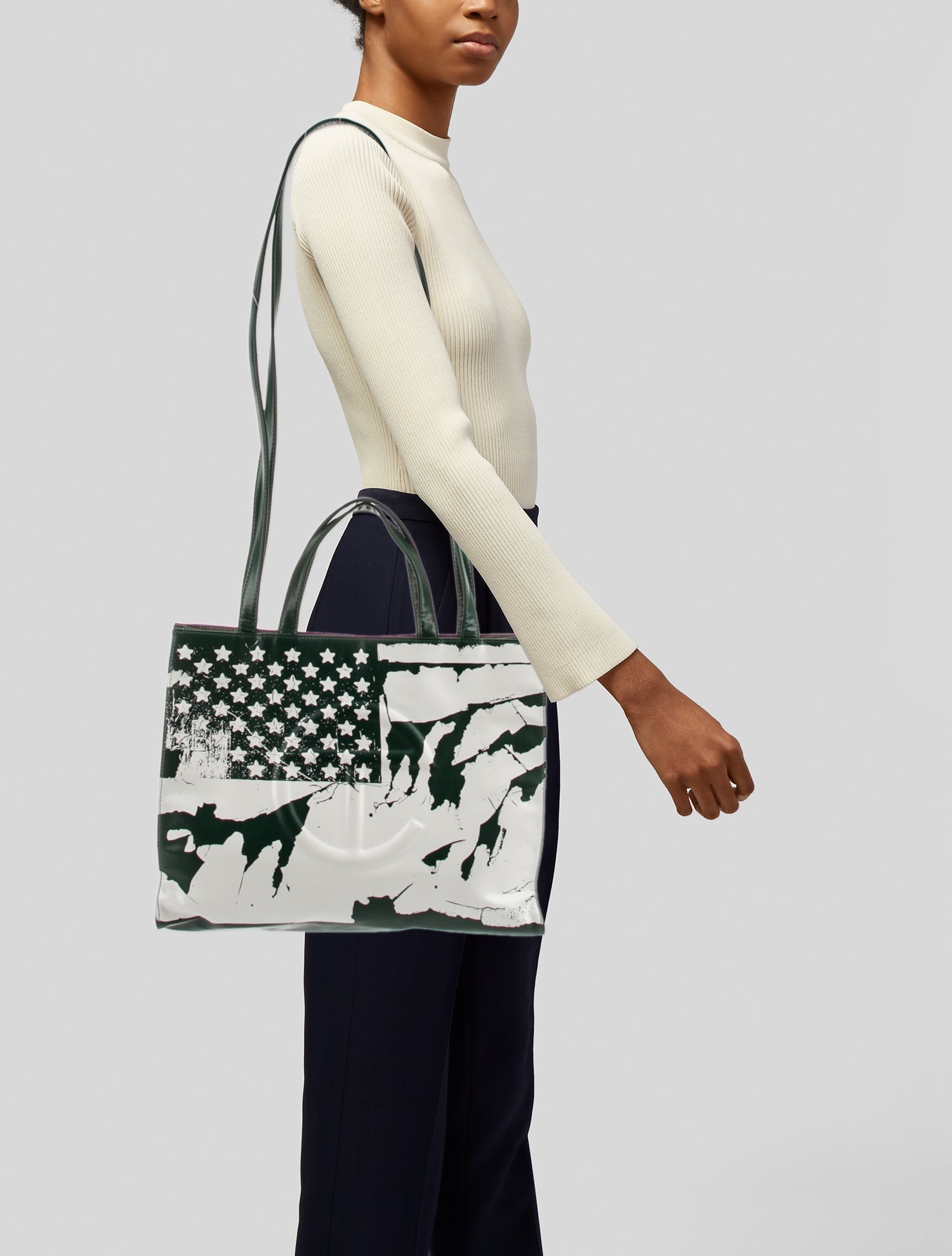 Telfar Vegan Leather Flag Shopping Bag Medium