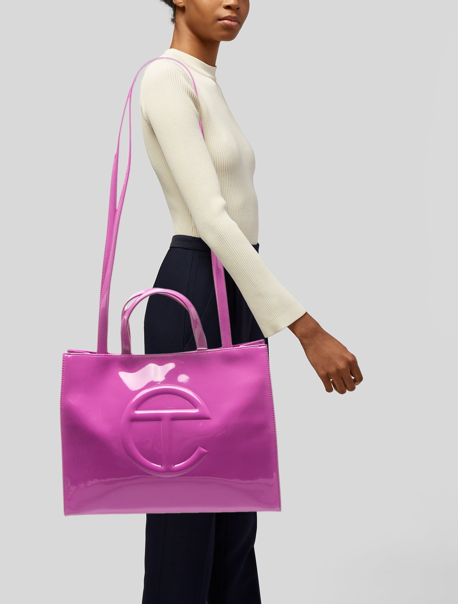 Telfar Vegan Patent Leather Shopping Medium