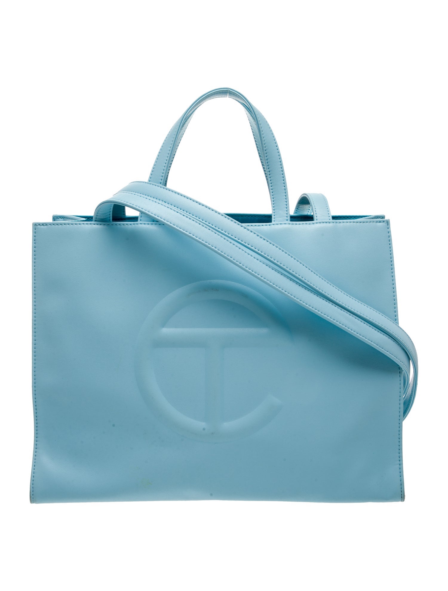 Telfar Vegan Leather 'Pool Blue' Shopping Medium