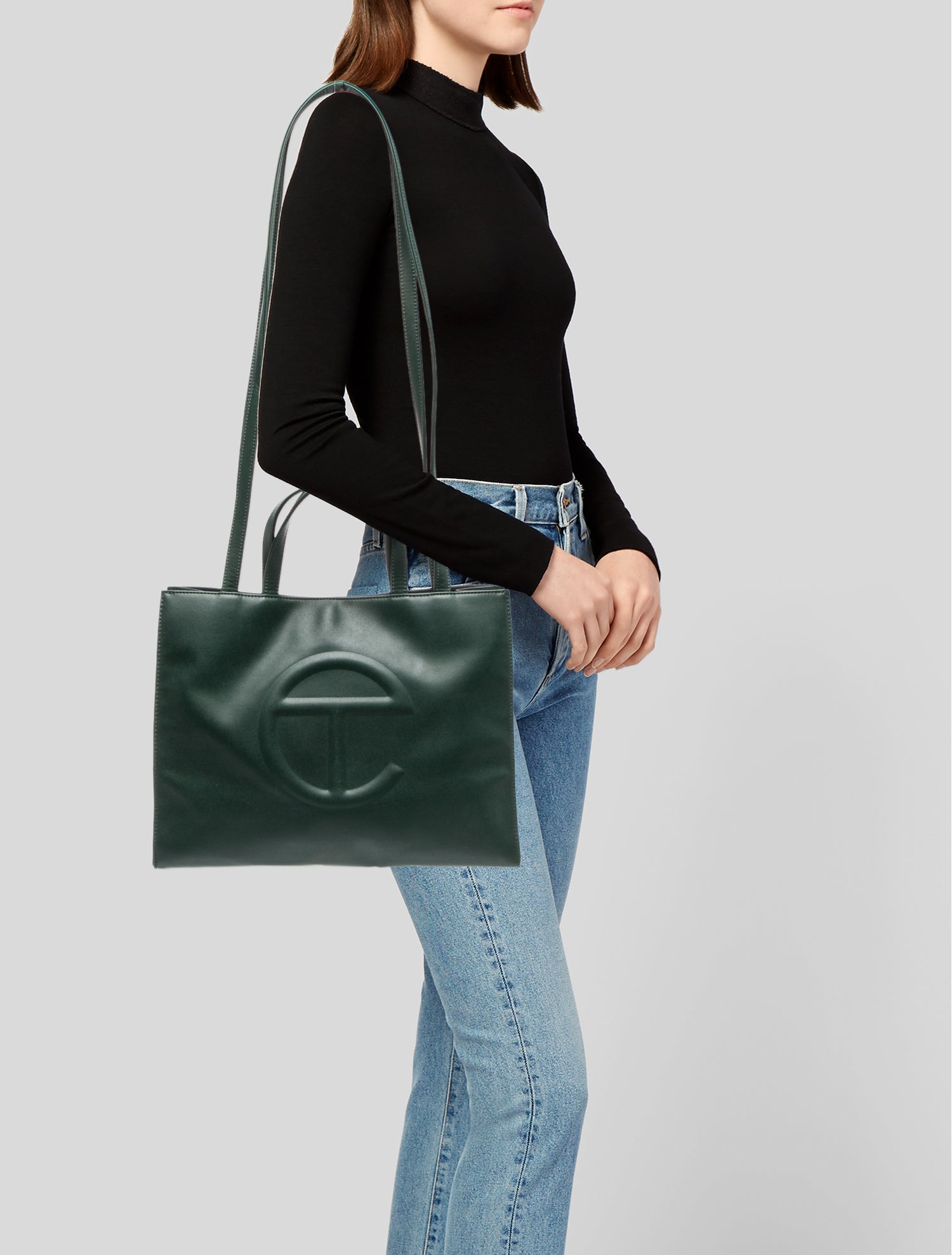 Telfar Signature Dark Olive Shopping Bag Large