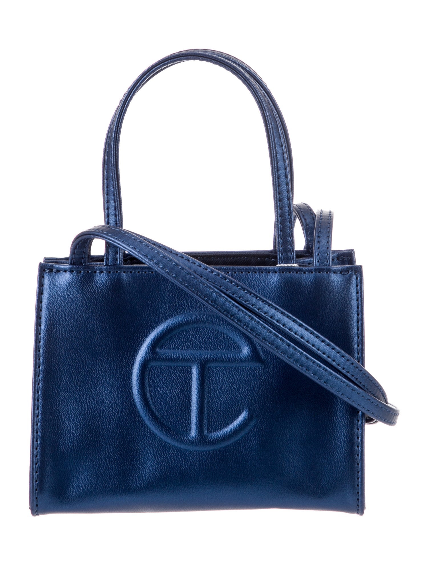 Telfar Vegan Leather Small Cobalt Shopping Bag Small