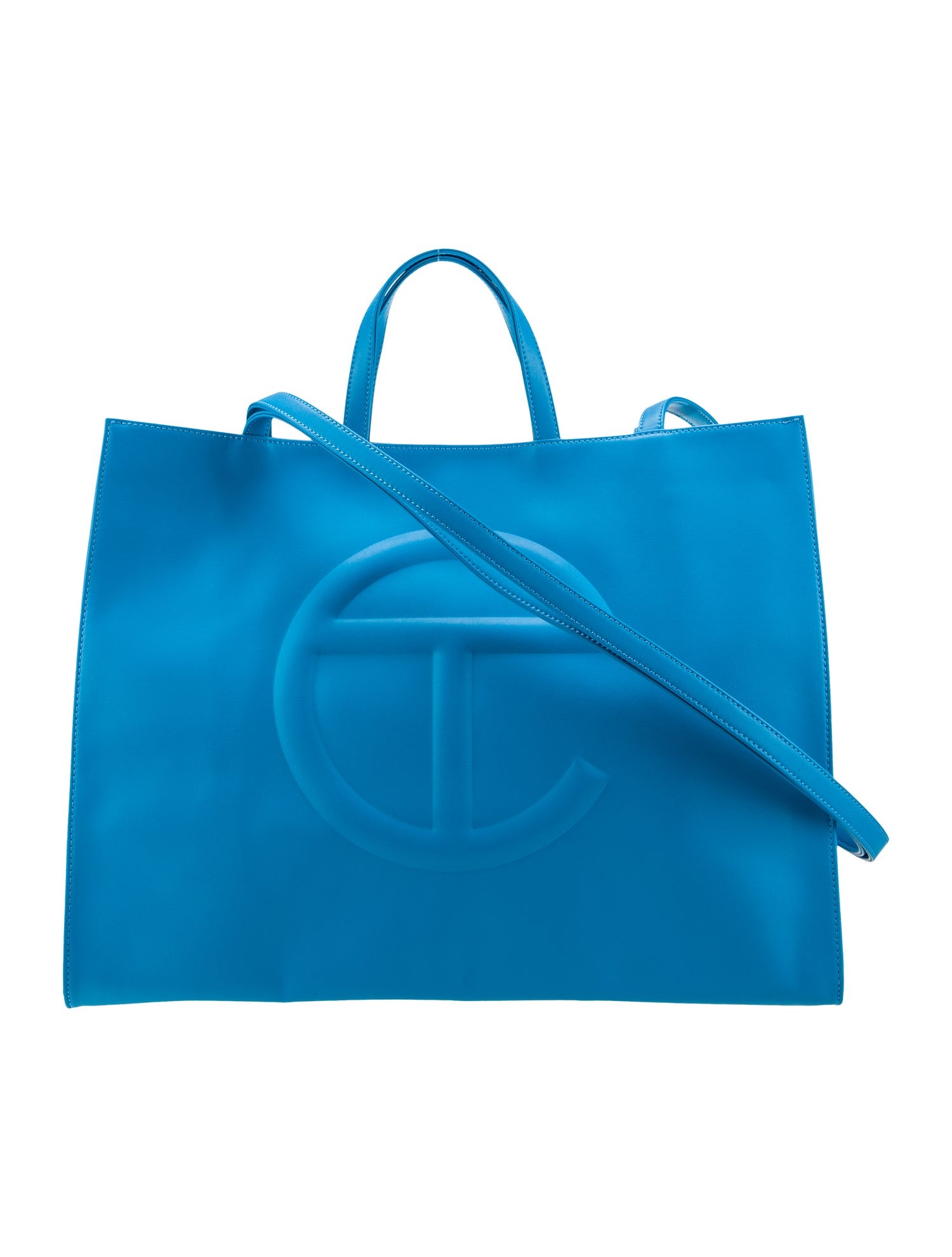 Telfar Vegan Leather Cyan Shopping Bag Large w/ Tags